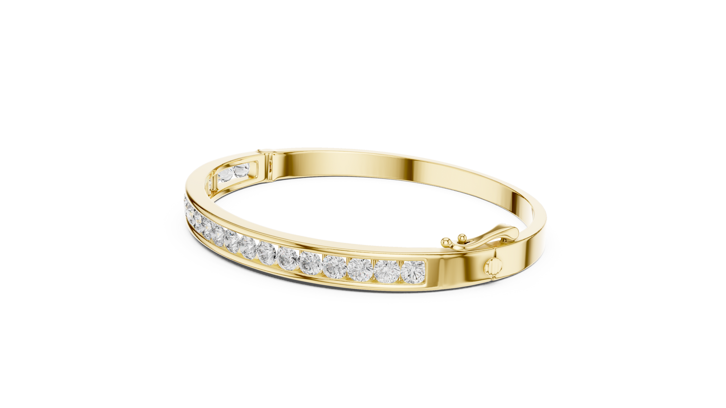 14KT Gold Diamond Bangle Bracelet