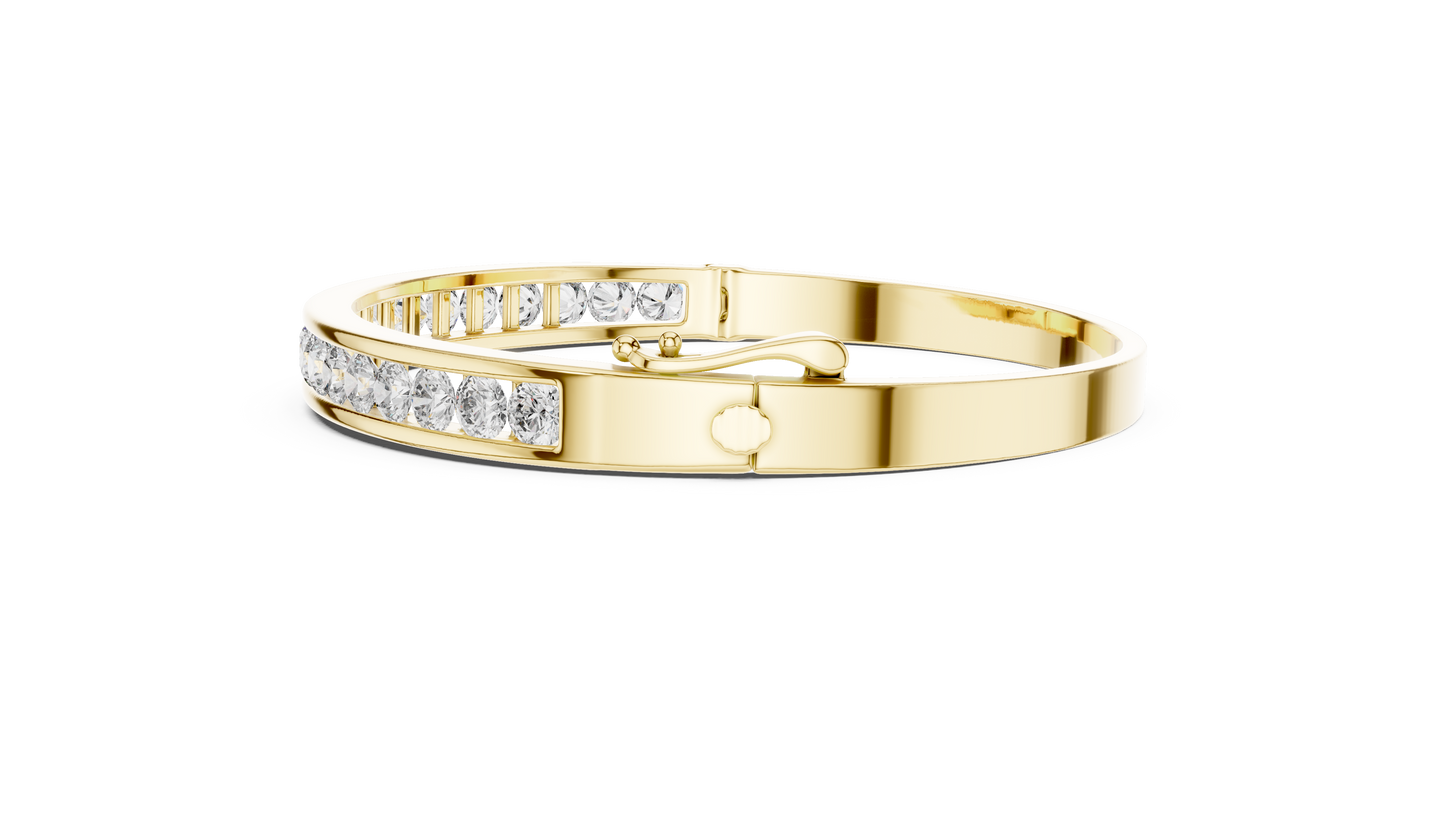 14KT Gold Diamond Bangle Bracelet